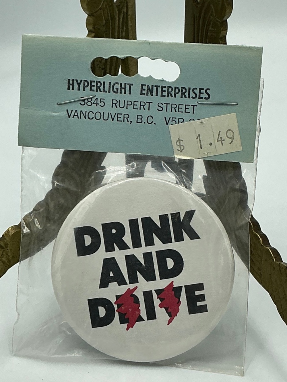 Vintage Magnet Button Drink And Die Hyperlight